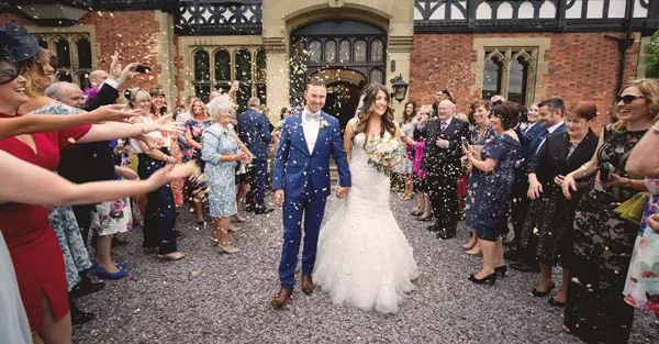 Confetti at a Tyn Dwr Hall wedding, Llangollen