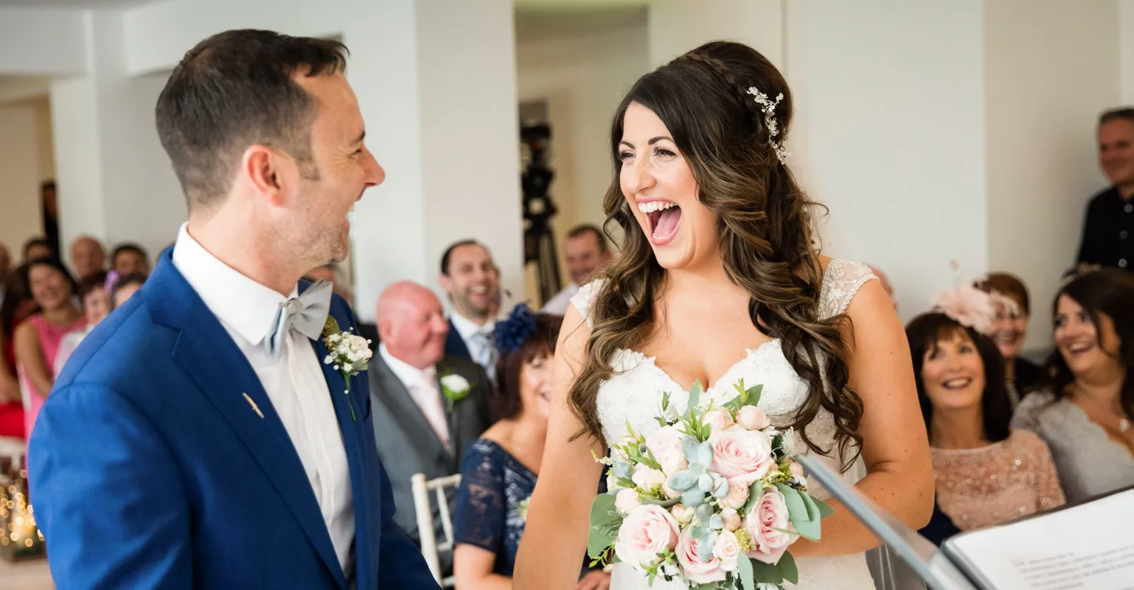 Happy bride at a Tyn Dwr Hall wedding