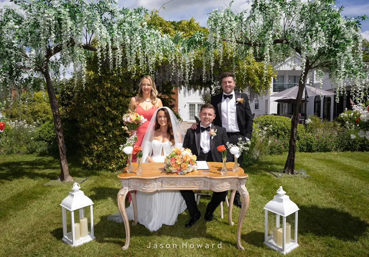 Garden wedding at Rowton Hall Hotel, Cheshire