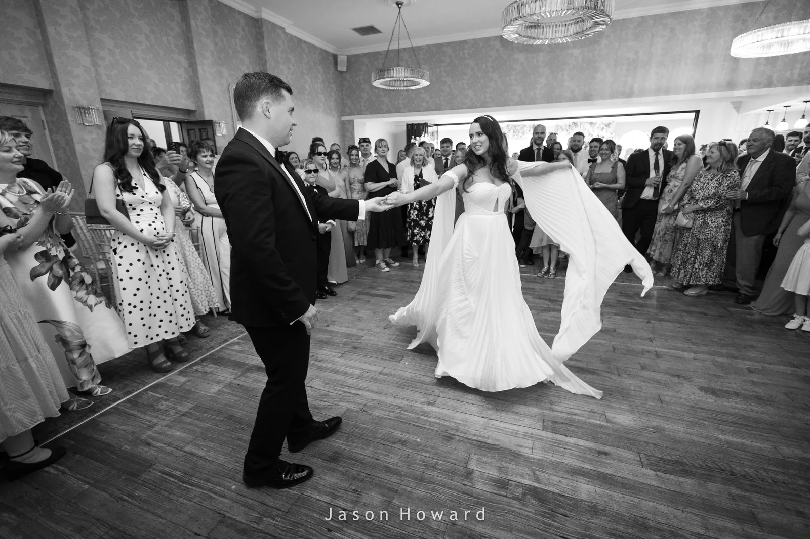 First dance at a Rowton Hall Hotel wedding, Cheshire